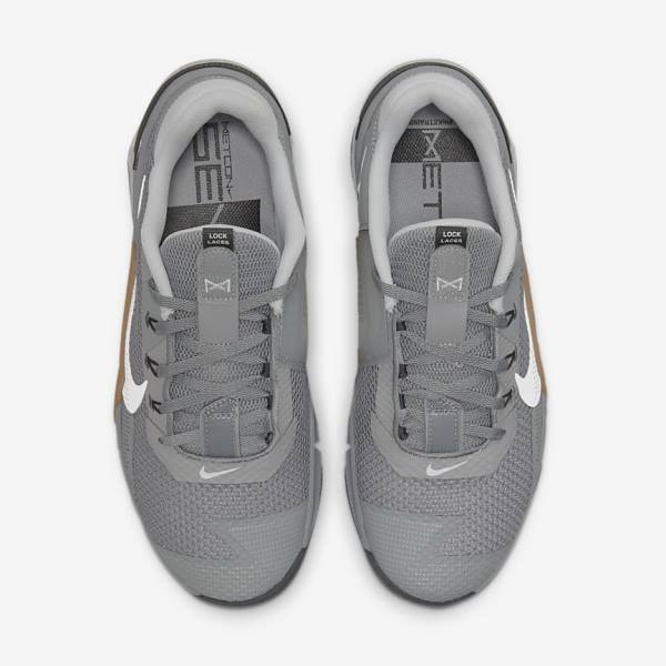 Men's Nike Metcon 7 Training Shoes Grey / Brown / Dark Grey / White | NK698CXI