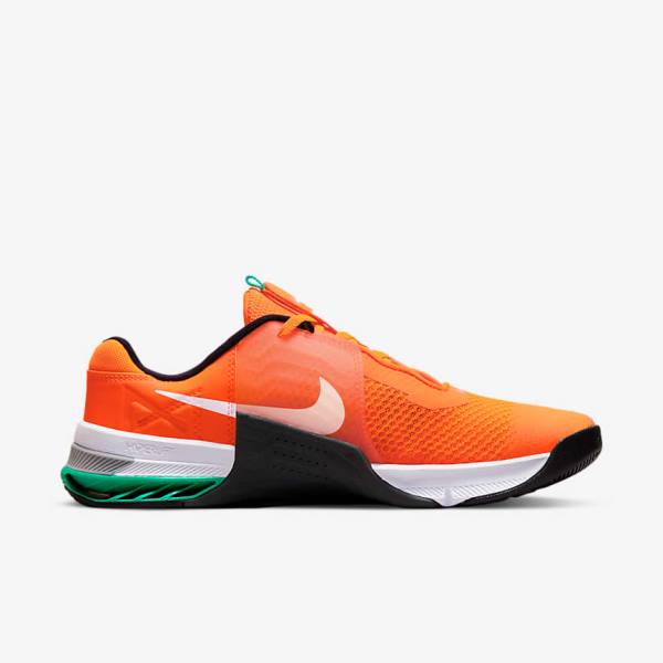 Men's Nike Metcon 7 Training Shoes Orange / Dark Grey / Turquoise / White | NK602IUH