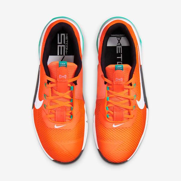 Men's Nike Metcon 7 Training Shoes Orange / Dark Grey / Turquoise / White | NK602IUH