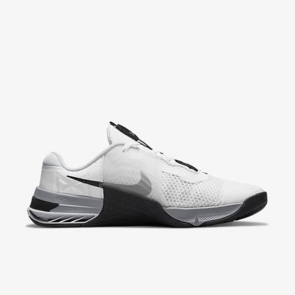 Men's Nike Metcon 7 Training Shoes White / Grey / Platinum / Black | NK463VPH