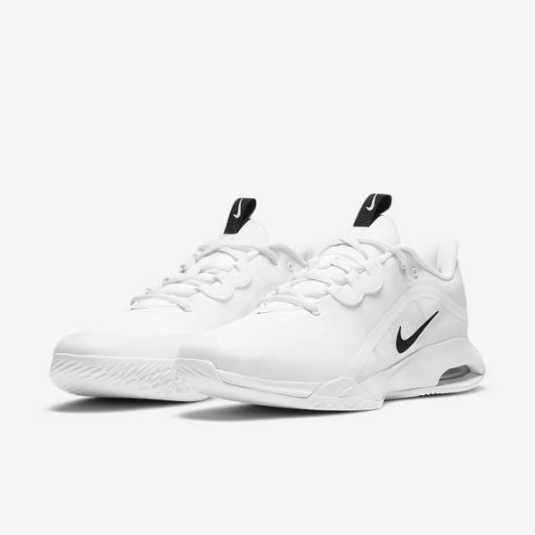 Men's Nike NikeCourt Air Max Volley Hard Court Tennis Shoes White / Black | NK358PLM