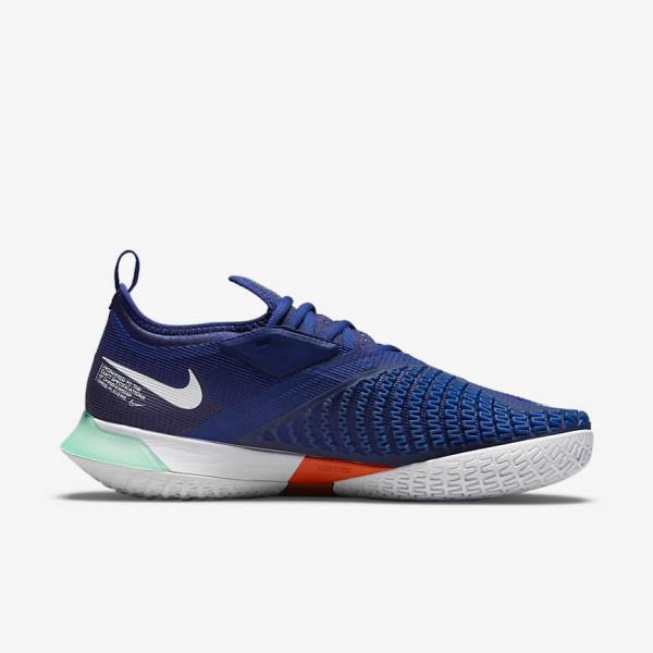 Men's Nike NikeCourt React Vapor NXT Hard-Court Tennis Shoes Royal Blue / Turquoise / Orange / White | NK420DRI