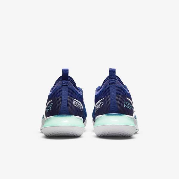 Men's Nike NikeCourt React Vapor NXT Hard-Court Tennis Shoes Royal Blue / Turquoise / Orange / White | NK420DRI