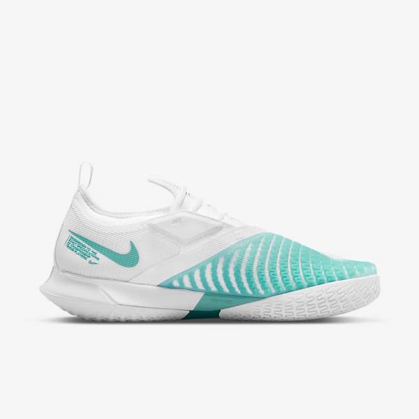 Men's Nike NikeCourt React Vapor NXT Hard-Court Tennis Shoes White / Red / Burgundy / Turquoise | NK609LGT