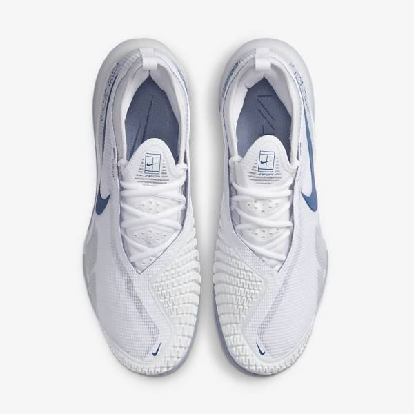 Men's Nike NikeCourt React Vapor NXT Hard-Court Tennis Shoes White / Navy | NK920YQT