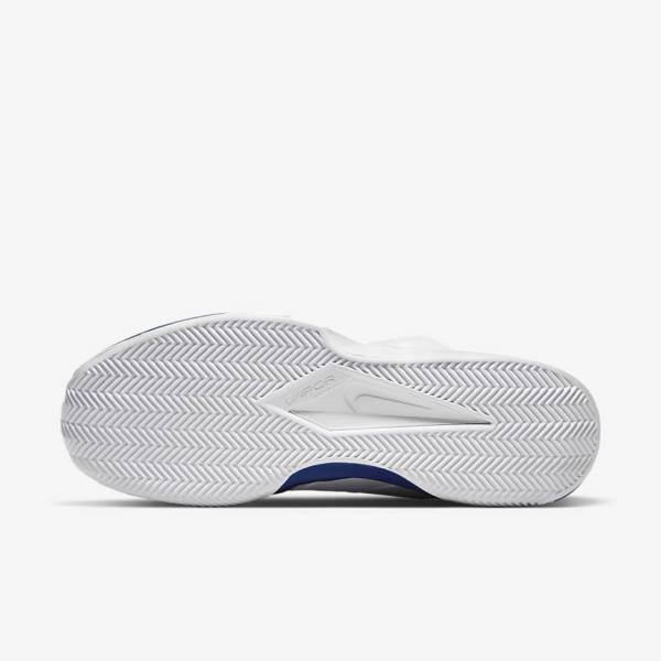 Men's Nike NikeCourt Vapor Lite Clay Court Tennis Shoes White / Royal Blue | NK901QBA