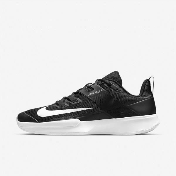 Men\'s Nike NikeCourt Vapor Lite Hard Court Tennis Shoes Black / White | NK354YFN