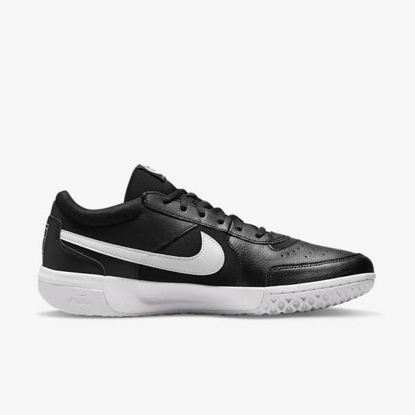 Men's Nike NikeCourt Zoom Lite 3 Hard Court Tennis Shoes Black / White | NK416BKU