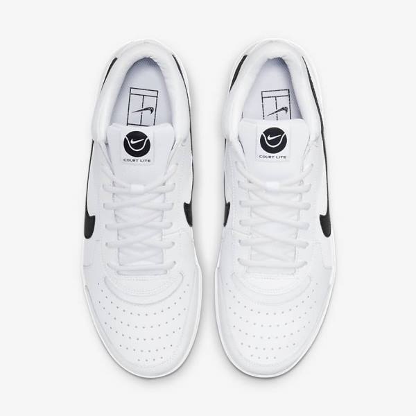 Men's Nike NikeCourt Zoom Lite 3 Hard Court Tennis Shoes White / Black | NK863UQW