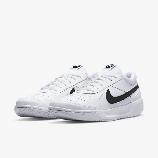 Men's Nike NikeCourt Zoom Lite 3 Hard Court Tennis Shoes White / Black | NK863UQW