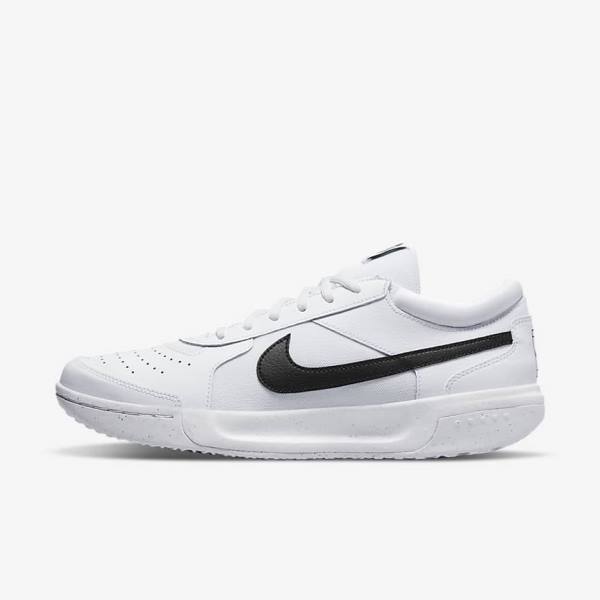 Men\'s Nike NikeCourt Zoom Lite 3 Hard Court Tennis Shoes White / Black | NK863UQW