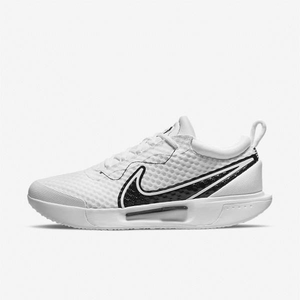 Men\'s Nike NikeCourt Zoom Pro Hard Court Tennis Shoes White / Black | NK895HKE