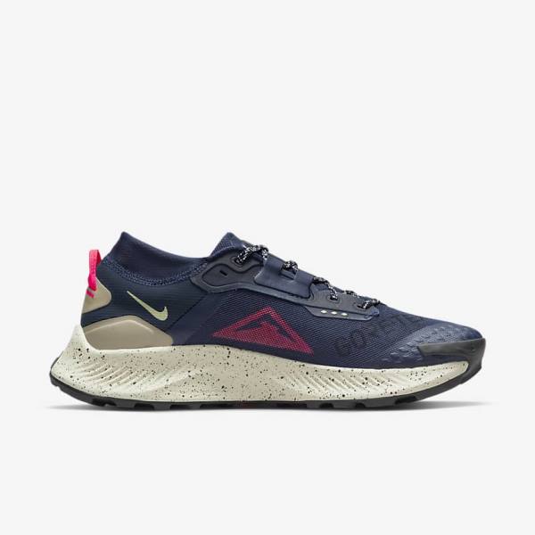 Men's Nike Pegasus Trail 3 GORE-TEX Waterproof Trail Running Shoes Obsidian / Olive / Red | NK348OQD