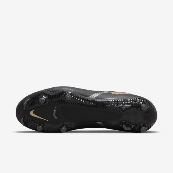 Men's Nike Phantom GT2 Academy MG Multi-Ground Football Shoes Black / Metal Gold / Dark Grey / Metal Dark Grey | NK276DIC