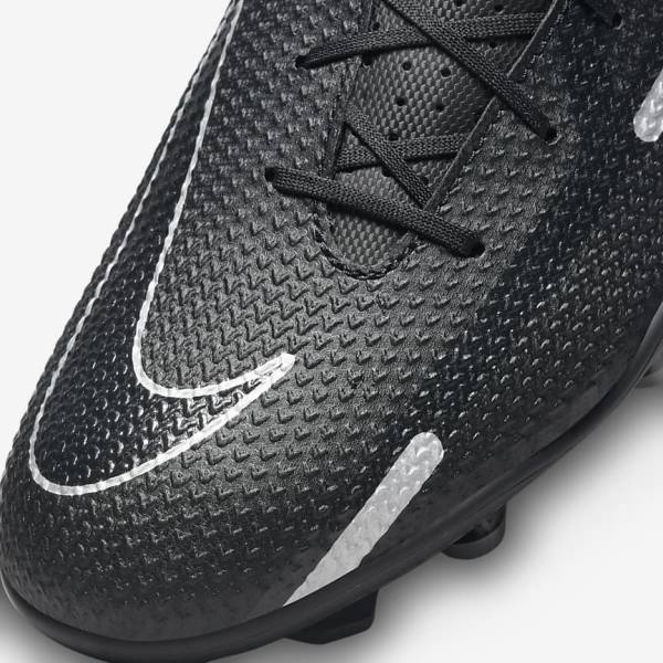 Men's Nike Phantom GT2 Club MG Multi-Ground Football Shoes Black / Dark Grey / Metal Silver | NK850WDG