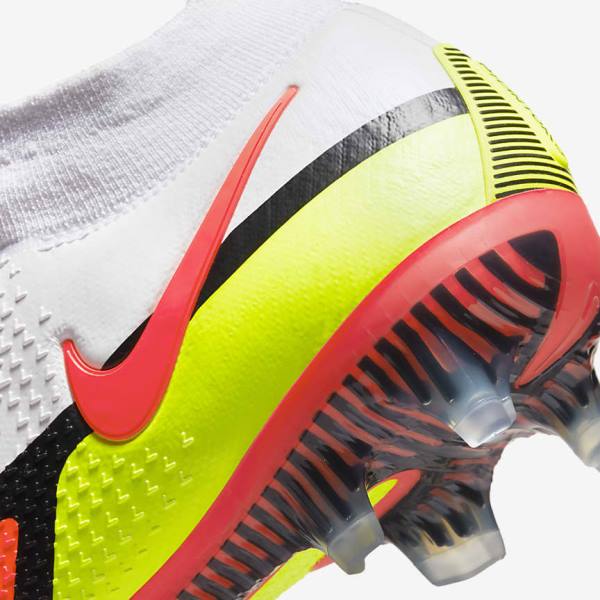 Men's Nike Phantom GT2 Dynamic Fit Elite FG Firm-Ground Football Shoes White / Light Red | NK042IKE