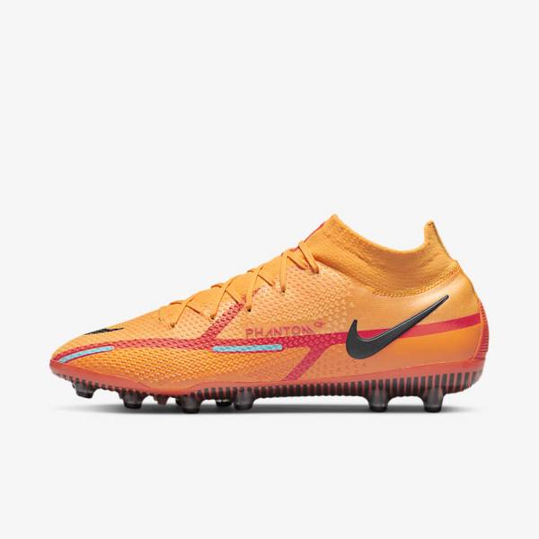 Men\'s Nike Phantom GT2 Dynamic Fit Elite AG-Pro Artificial-Grass Football Shoes Orange / Light Red / Black | NK816KDQ