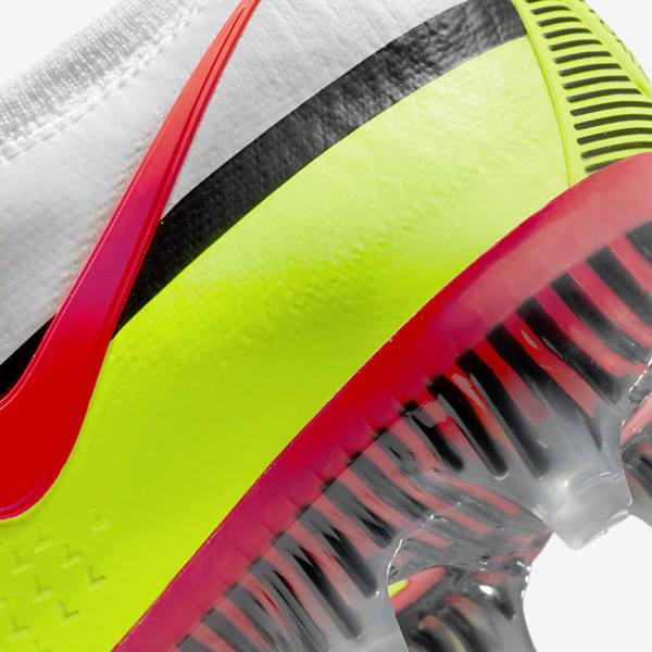 Men's Nike Phantom GT2 Elite FG Firm-Ground Football Shoes White / Black / Light Red | NK734UDF