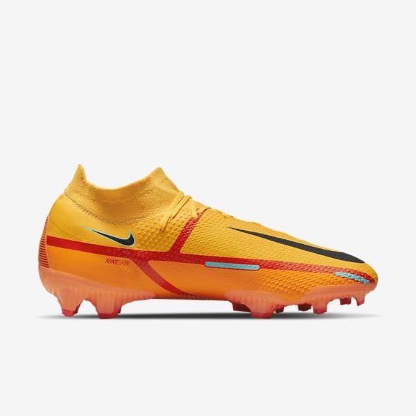 Men's Nike Phantom GT2 Pro Dynamic Fit FG Firm-Ground Football Shoes Orange / Light Red / Black | NK726XUN