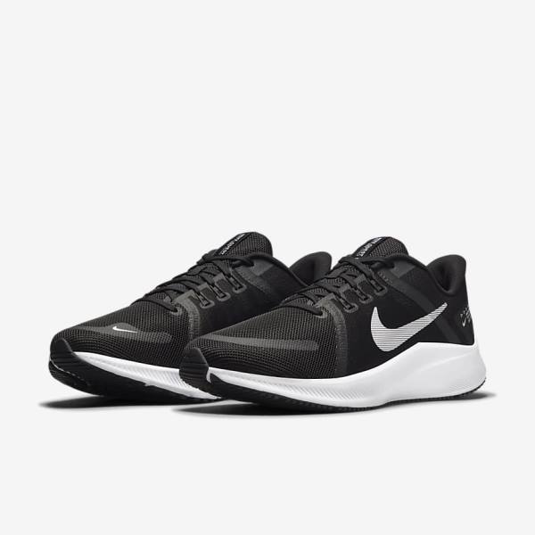 Men's Nike Quest 4 Road Running Shoes Black / Dark Grey / White | NK618EVC