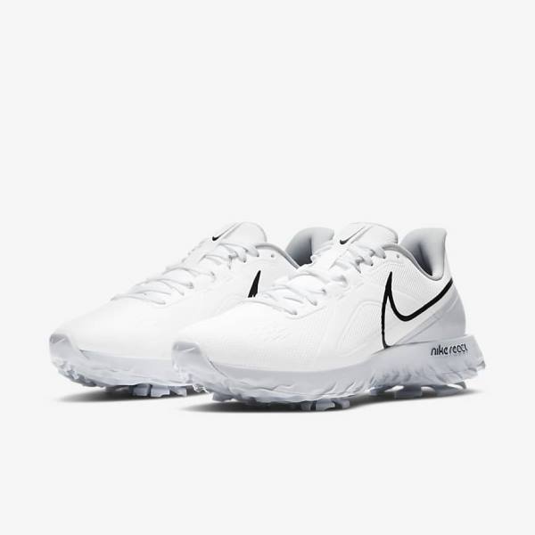 Men's Nike React Infinity Pro Golf Shoes White / Metal Platinum / Black | NK364SZM