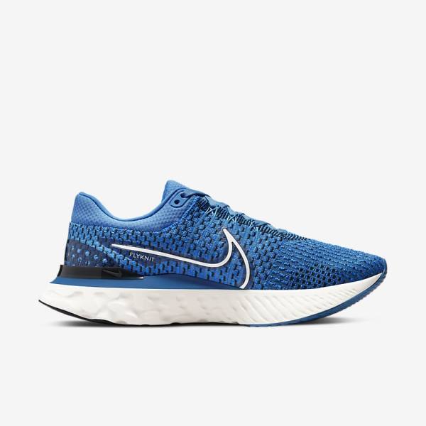 Men's Nike React Infinity Run Flyknit 3 Road Running Shoes Blue / Black | NK103YXC