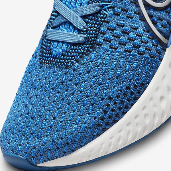 Men's Nike React Infinity Run Flyknit 3 Road Running Shoes Blue / Black | NK103YXC