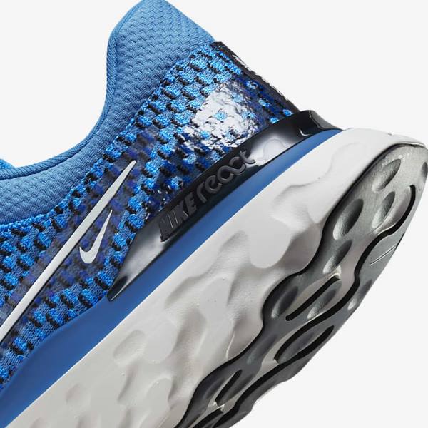 Men's Nike React Infinity Run Flyknit 3 Road Running Shoes Blue / Black | NK103YXC