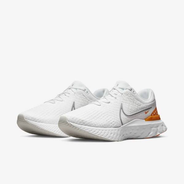 Men's Nike React Infinity Run Flyknit 3 Road Running Shoes White / Grey | NK456OYD