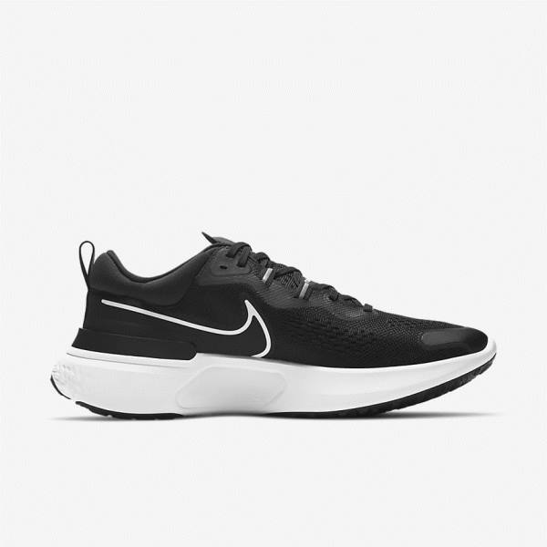 Men's Nike React Miler 2 Road Running Shoes Black / Grey / White | NK207MSG