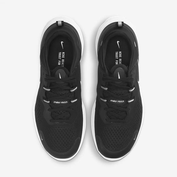 Men's Nike React Miler 2 Road Running Shoes Black / Grey / White | NK207MSG