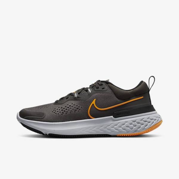 Men\'s Nike React Miler 2 Road Running Shoes Grey / Black / Grey | NK791BQU