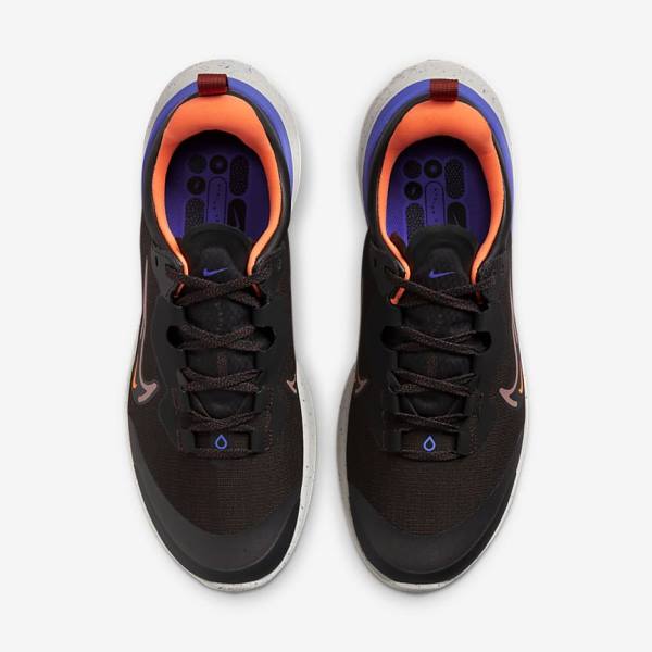 Men's Nike React Miler 2 Shield Weatherised Road Running Shoes Black / Orange / Indigo | NK093VTF