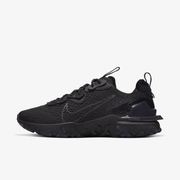 Men\'s Nike React Vision Sneakers Black / Dark Grey | NK098WQL