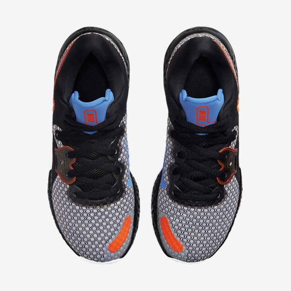 Men's Nike Renew Elevate 2 Basketball Shoes Black / White / Orange / Light Blue | NK970JKW