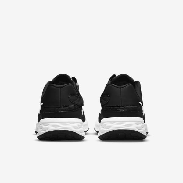 Men's Nike Revolution 6 FlyEase Next Nature Easy-On-And-Off Road (Extra Wide) Running Shoes Black / Grey / White | NK190DFY