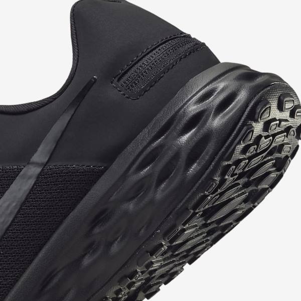 Men's Nike Revolution 6 FlyEase Next Nature Easy On-Off Road Running Shoes Black / Dark Grey | NK318AMR