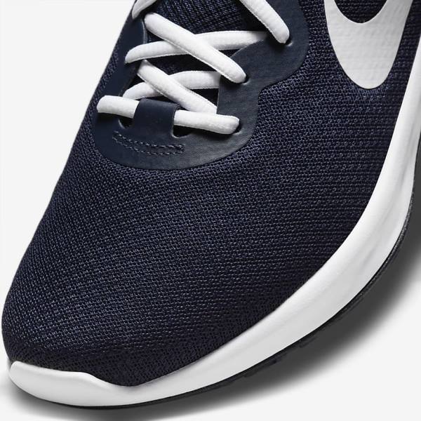 Men's Nike Revolution 6 Next Nature Road Running Shoes Navy / Obsidian / White | NK261RCZ