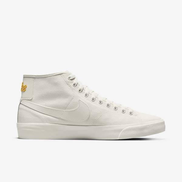 Men's Nike SB BLZR Court Mid Premium Skate Shoes White | NK051CEB