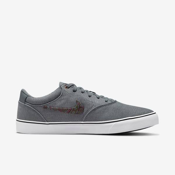 Men's Nike SB Chron 2 Canvas Premium Skate Shoes Grey / White | NK345FCK