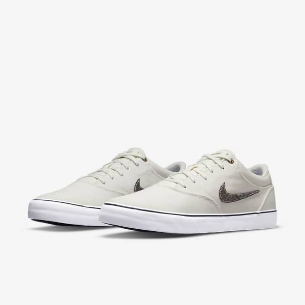 Men's Nike SB Chron 2 Canvas Premium Skate Shoes Grey / Green | NK965SBI