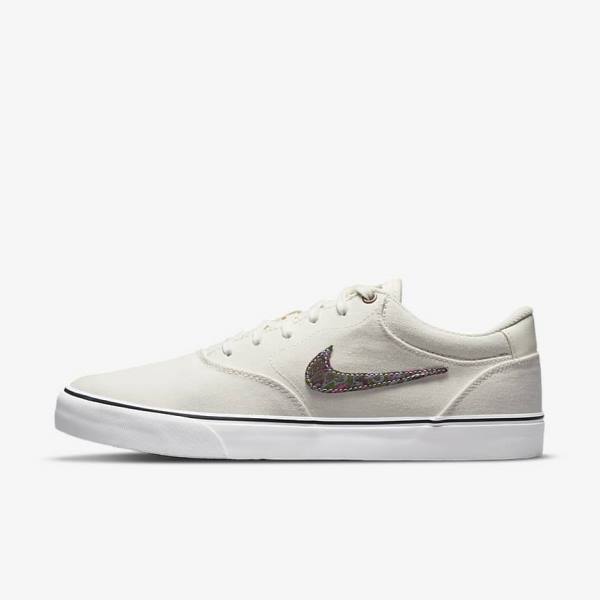 Men\'s Nike SB Chron 2 Canvas Premium Skate Shoes Grey / Green | NK965SBI