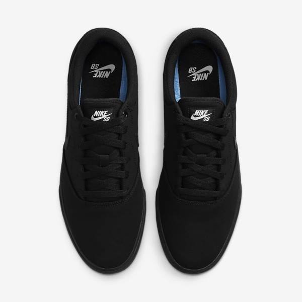 Men's Nike SB Chron 2 Canvas Skate Shoes Black | NK012NIZ