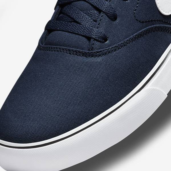 Men's Nike SB Chron 2 Canvas Skate Shoes Navy / Navy / Black / White | NK039FDT