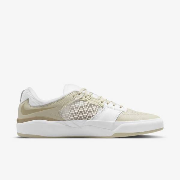 Men's Nike SB Ishod Wair Premium Skate Shoes Light Grey / White / Khaki | NK938JPF