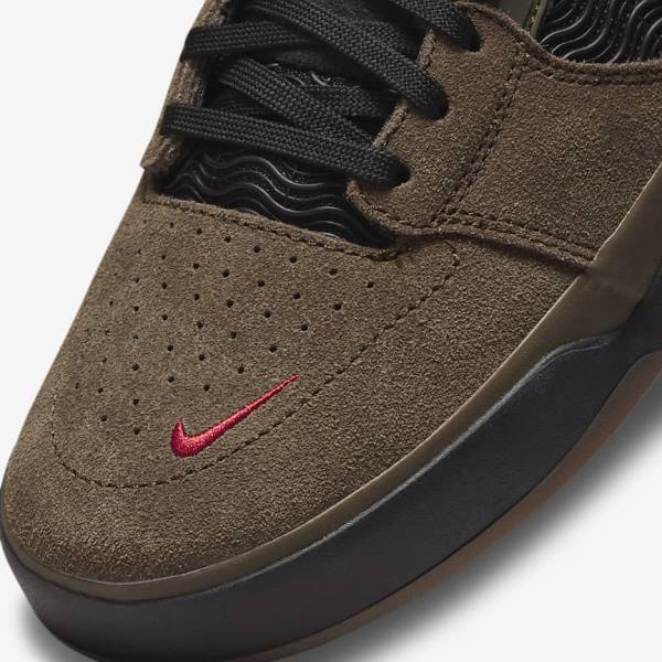 Men's Nike SB Ishod Wair Skate Shoes Light Olive / Light Olive / Red / Black | NK137UAJ