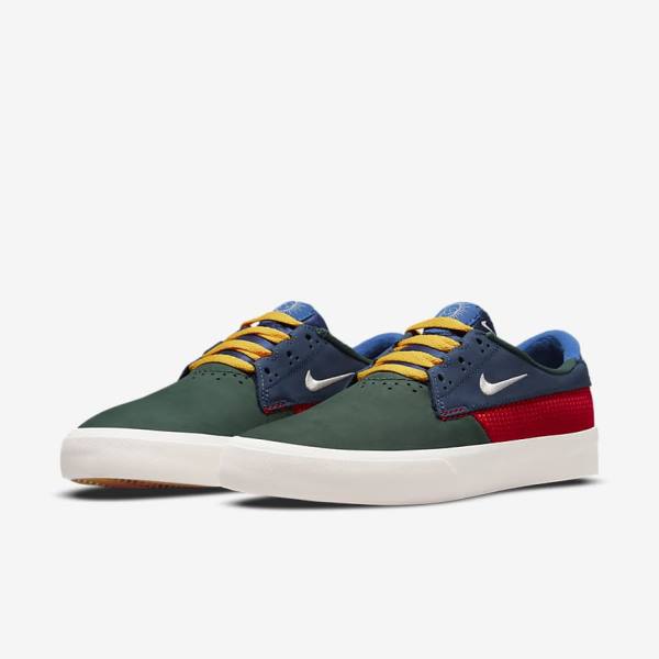 Men's Nike SB Shane Skate Shoes Green / Red / Navy | NK746QAZ