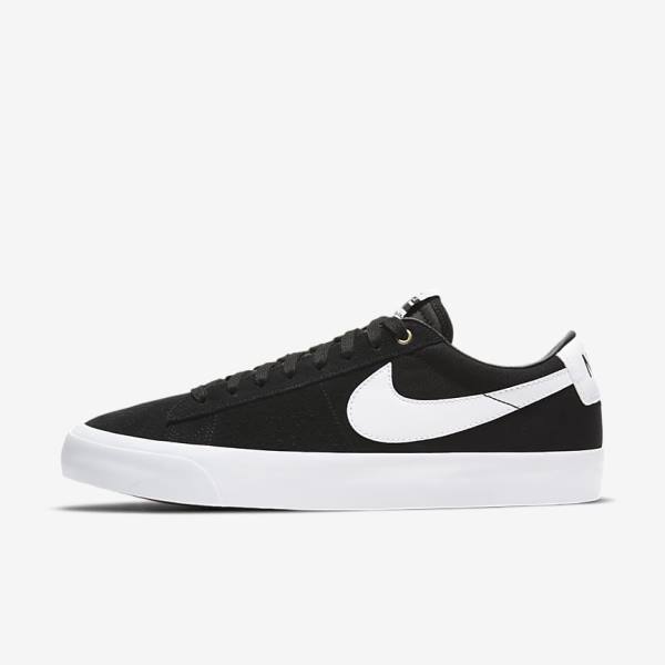 Men\'s Nike SB Zoom Blazer Low Pro GT Skate Shoes Black / Light Brown / White | NK240BQG