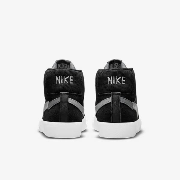 Men's Nike SB Zoom Blazer Mid Premium Skate Shoes Black / Grey / White | NK734SOB