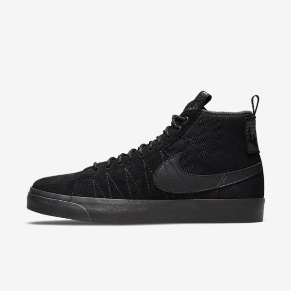 Men\'s Nike SB Zoom Blazer Mid Premium Skate Shoes Black / Dark Grey | NK824XJL